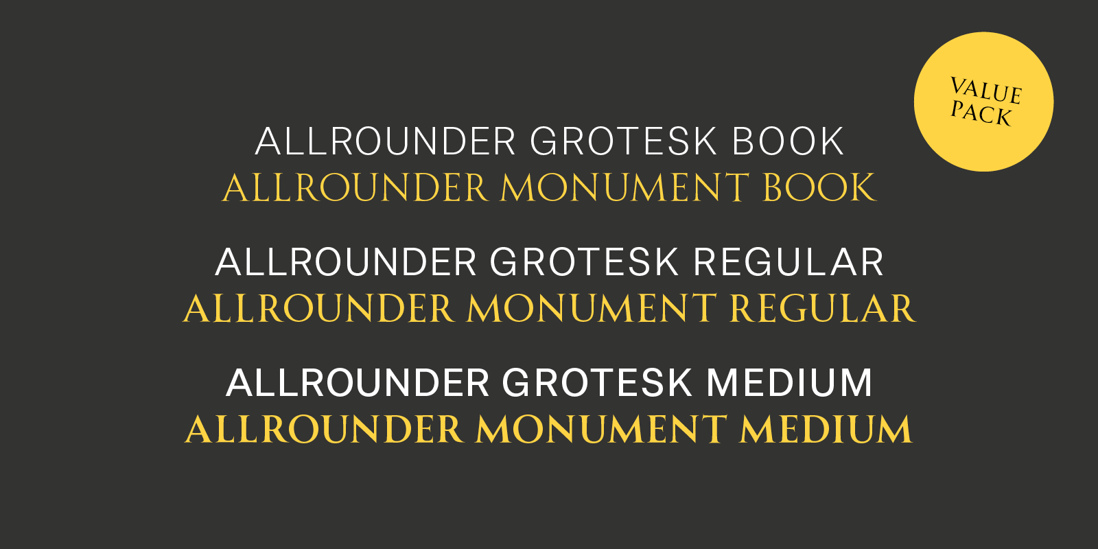 Allrounder Monument Type Design