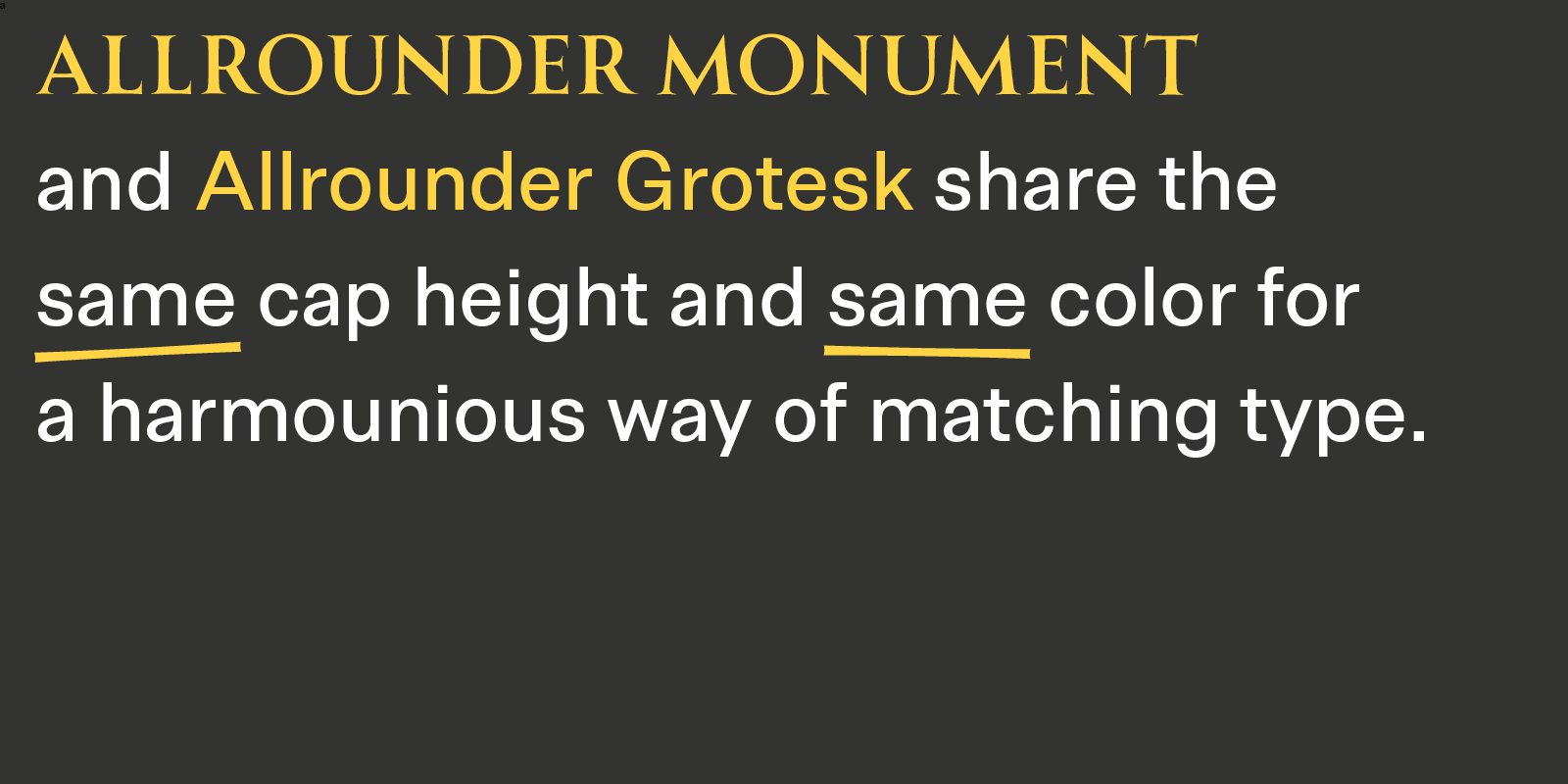 Allrounder Monument Type Design