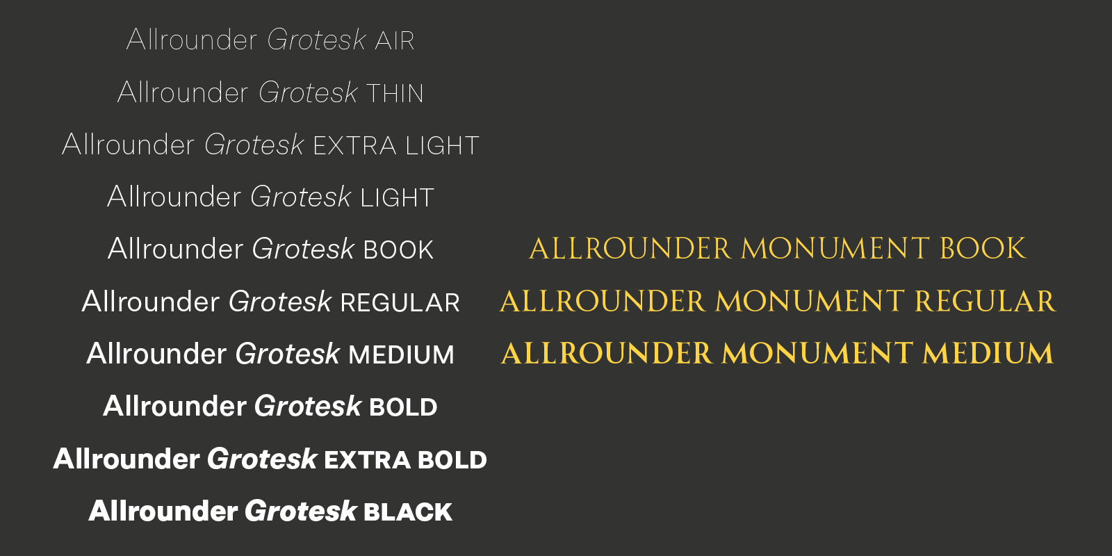 Allrounder Monument Type Design